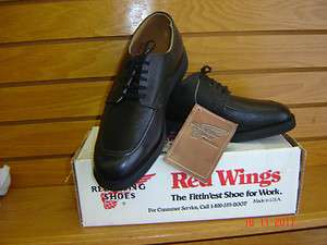 mens new Red Wing black leather lace work oxford oil resistant sole 