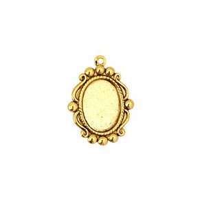  Stampt Antique Gold (plated) Looking Glass Oval Setting 