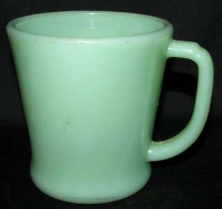 Fire King Vintage JADITE JADEITE Green Coffee Mug D Handle 3 3/8 Tall 