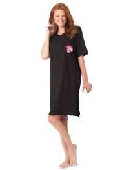 Jessica London Plus Size Satin trim cotton sleepshirt Dreams & Co