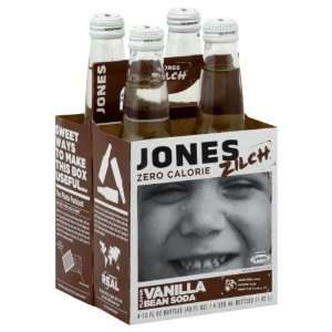 Jones Soda 4Pk Zilch Sf Vnla Be 48 FO (Pack of 6)  Grocery 