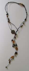 Beaded Lariat Style Necklace Glass Beads NICE 