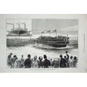  1880 Launch Emperor Russia Yacht Livadia Glasgow Ship