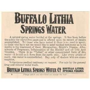  1908 Buffalo Lithia Springs Water Natural Spring Print Ad 