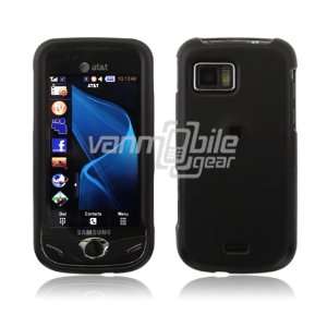 VMG Black Hard 2 Pc Rubberized Plastic Snap On Case for Samsung Mythic 