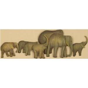Elephants on Parade Wall Decor (Grey) (48H x 15W x 2D)  