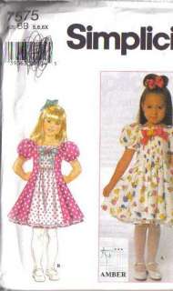 Simplicity Sewing Pattern Little Girls Spring Special Occasion Dress 