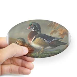  Sticker Clear (Oval) Wood Ducks 