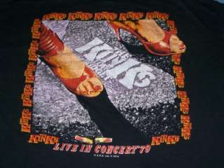 vtg THE KINKS 1979 SUPERMAN tour t shirt LARGE L RARE  