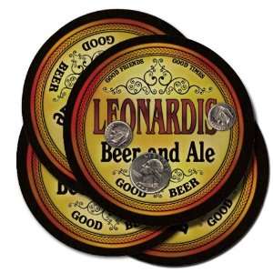  LEONARDIS Family Name Beer & Ale Coasters 