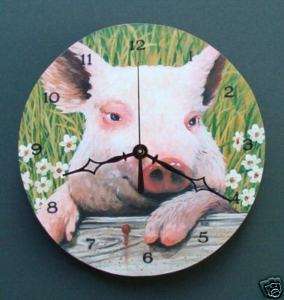 COUNTRY PIG, KITCHEN, BATHROOM WALL CLOCK  