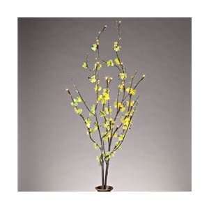 LED Lighted Bendable Branches, 39 in., Acrylic Flowers, Battery, Green 