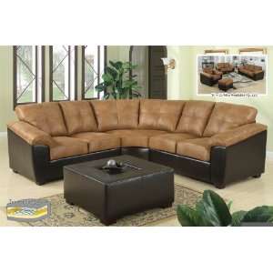   3pcs Sectional Fabric/Leatherette Sofa, #BQ KDS191P1