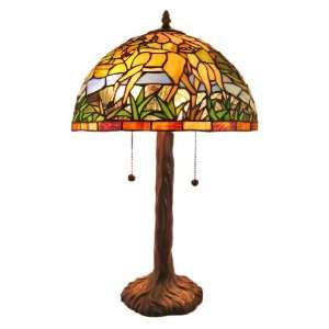  20 Tall Leaded Stained Glass Forest Deer Table Lamp