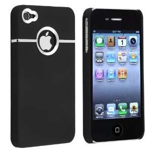  LCE(TM)DELUXE COVER CASE W/CHROME for iPhone 4 4G 4S BLACK 