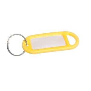 KEY RING TAG 50MM X 20MM WITH LABEL AND SPLIT KEY RING YELLOW ( pk 