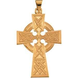  Designer Jewelry Gift 14K Yellow Gold Large Celtic Cross Pendant 