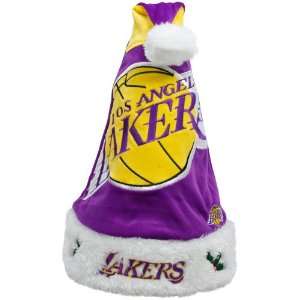  Los Angeles Lakers 2011 Colorblock Runoff Plush Santa Hat 