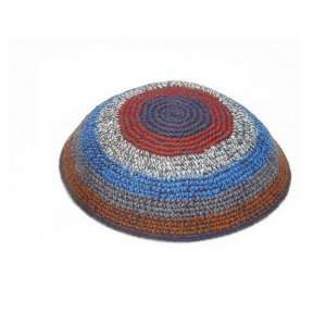  16 cm. Multicolor Wool Knitted Kippah 