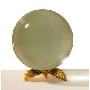  Green Crystal Ball and Gold Leaf Stand Combination, 50mm 