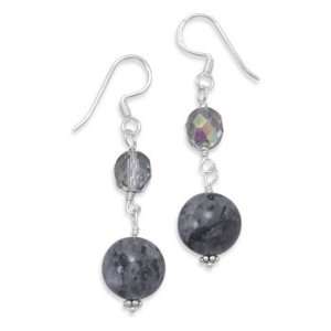  Crystal and Labradorite Bead Earrings Jewelry