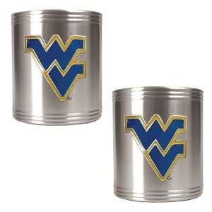  West Virginia Mountaineers 2pc Stainless Steel Can Holder 