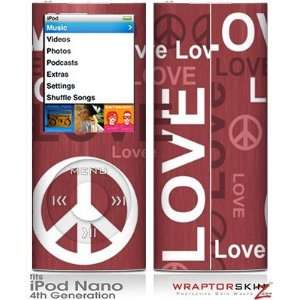 iPod Nano 4G Skin   Love and Peace Pink Skin and Screen Protector Kit 