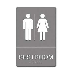  Headline Signs® ADA Sign, Restroom Symbol Tactile Graphic 