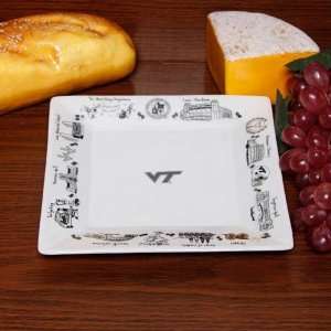  Virginia Tech Hokies Large White Signature Etched Serving 