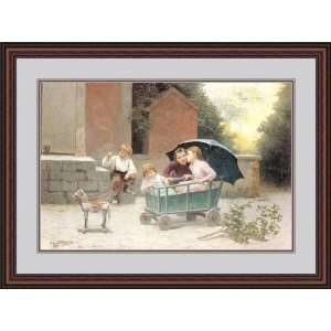  The Coach Ride by Charles Bertrand DEntraygures   Framed 