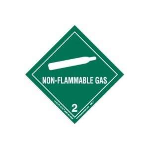  Non Flammable Gas Label, Worded, Paper, Roll 500