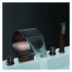  Widespread Bathtub Faucet with Hand Shower (Curved Shape Design