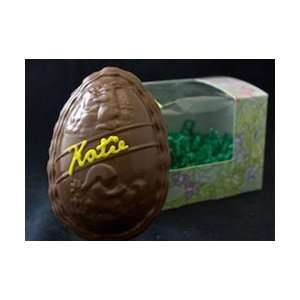 Chocolate Peanut Butter Fudge filled Easter Egg with Hand Written Name 