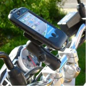 IPX4 Motorcycle Handlebar M8 Top Clamp Mount for iPhone 