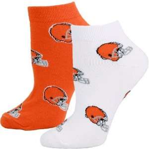   Cleveland Browns Ladies White Orange Two Pack Socks