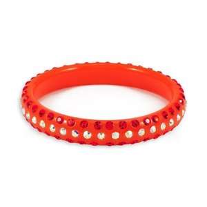    Round Orange Rainbow Swarovski Crystal Bangle Bracelet Jewelry