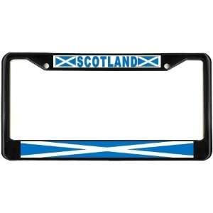 Scotland Scottish Flag Black License Plate Frame Metal 