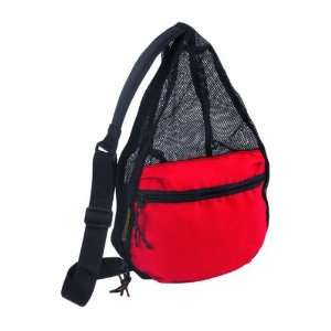   Zippered Mesh One Strap Backpack   Red Case Pack 48