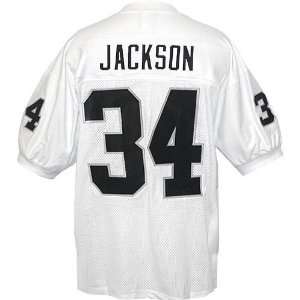 Raiders #34 Jackson White Throwback Jerseys Authentic Football Jersey 