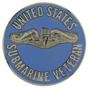  U.S. Navy Submarine Veteran Pin 1 1/2 Arts, Crafts 