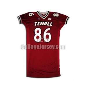  Maroon No. 86 Game Used Temple Russell Football Jersey 