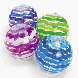 com Inflatable Striped Mini Beach Balls   Games & Activities & Balls 