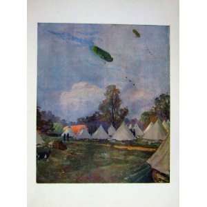 C1918 Kite Balloons Camp Tents Trees War John Lavery 