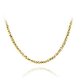   18k Gold over Silver 18 inch Italian Diamond cut Rope Chain Necklace