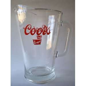  Vintage Coors Beer Clear Glass Pitcher 
