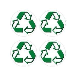 Recycle Symbol Circle Sheet of 4   Window Bumper Sticker