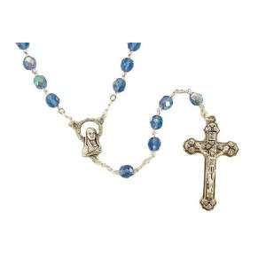   of 6 Sapphire Blue Glass Beaded 21 Rosaries #31266