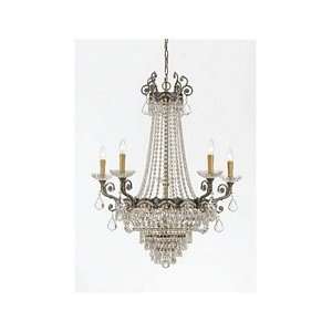 Crystorama 1486 HB CL MWP, Majestic Crystal 1 Tier Chandelier Lighting 
