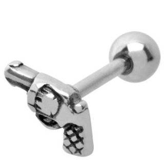 316L Surgical Steel Lock Gun Cartilage Earrings   Barbell   18g   5/16 