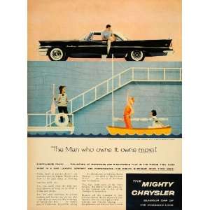   Ad Mighty Chrysler Saratoga New Yorker Sailboat   Original Print Ad